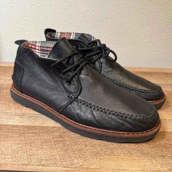 Toms | Shoes | Toms Black Leather Chukka Boots Mens Us Size  display picture 1
